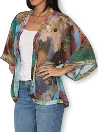 THE ARTISTS LABEL COASTAL WHISPERS SILK KIMONO