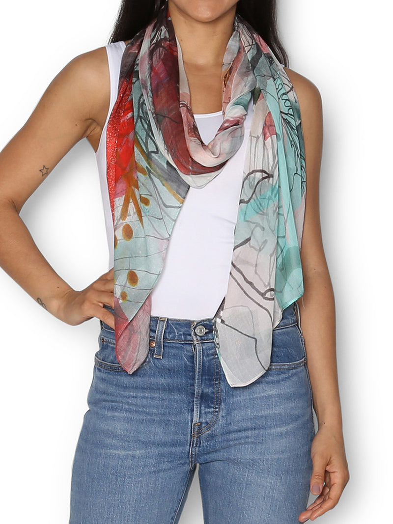THE ARTISTS LABEL RED LIPS SCARF