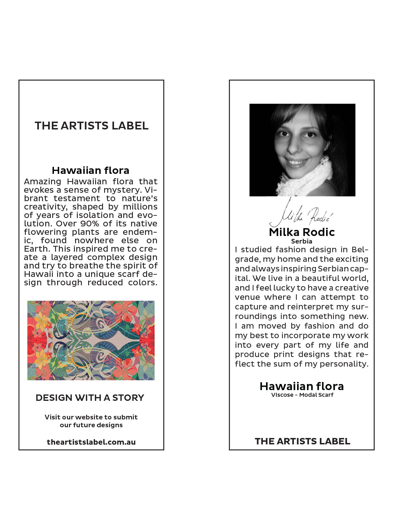 THE ARTISTS LABEL HAWAIIAN FLORA SCARF