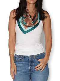 THE ARTISTS LABEL ORCHID INK SILK SQUARE SCARF