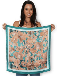 THE ARTISTS LABEL ORCHID INK SILK SQUARE SCARF