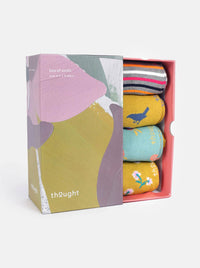 THOUGHT 4 PACK FLORAL & BIRDS BOX OF BAMBOO SOCKS