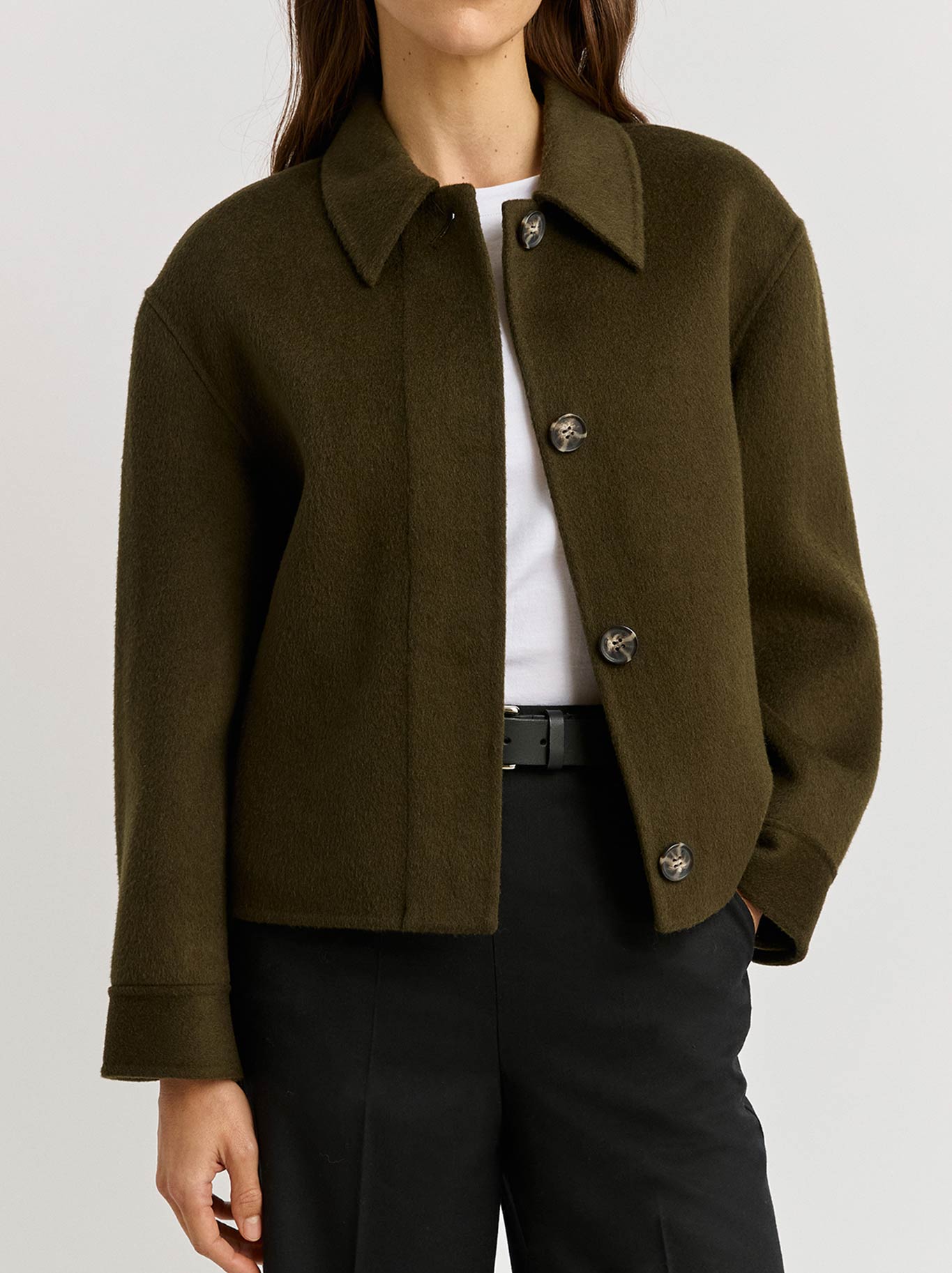 TOORALLIE BUTTON FRONT WOOL JACKET