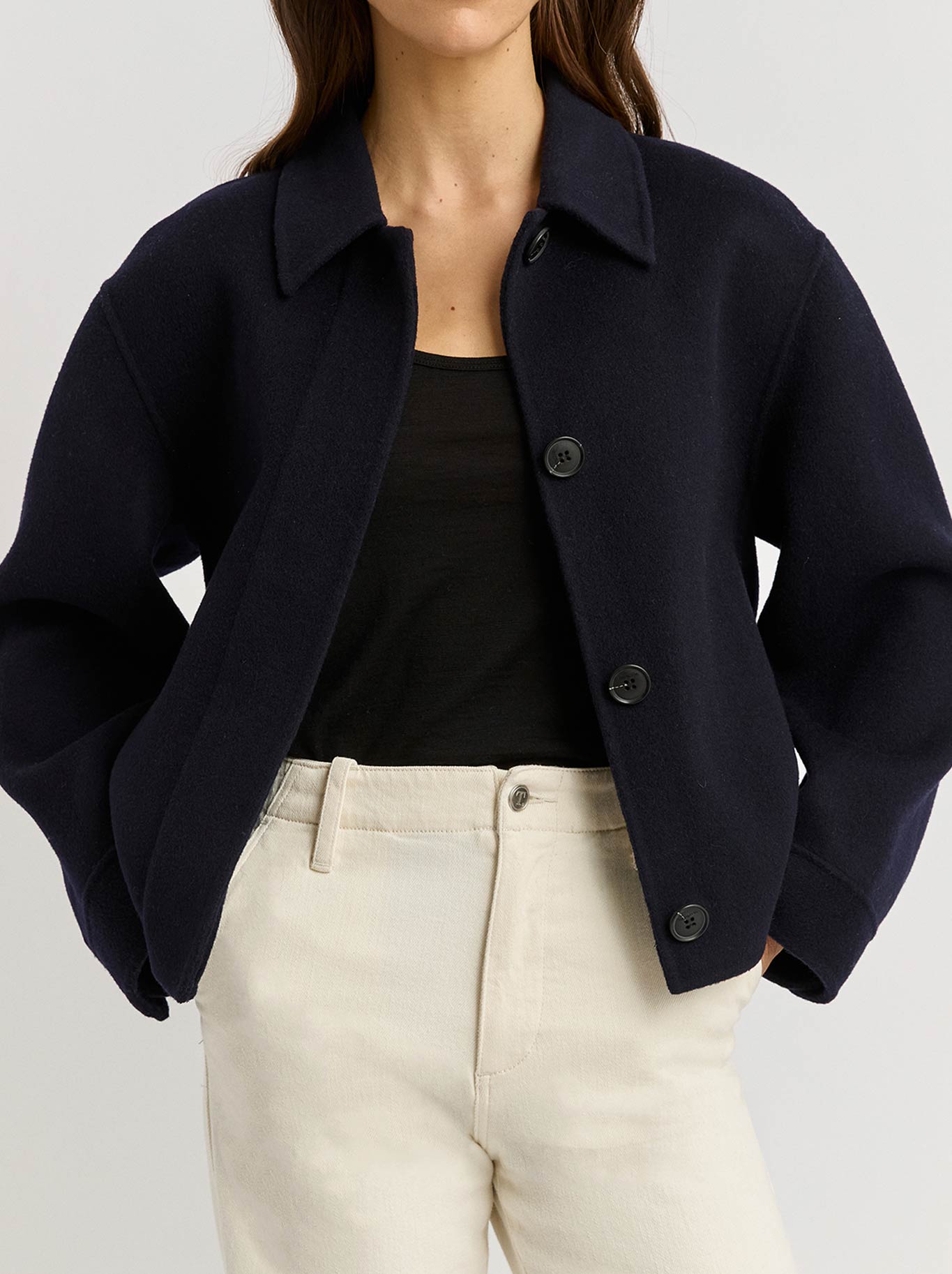 TOORALLIE BUTTON FRONT WOOL JACKET