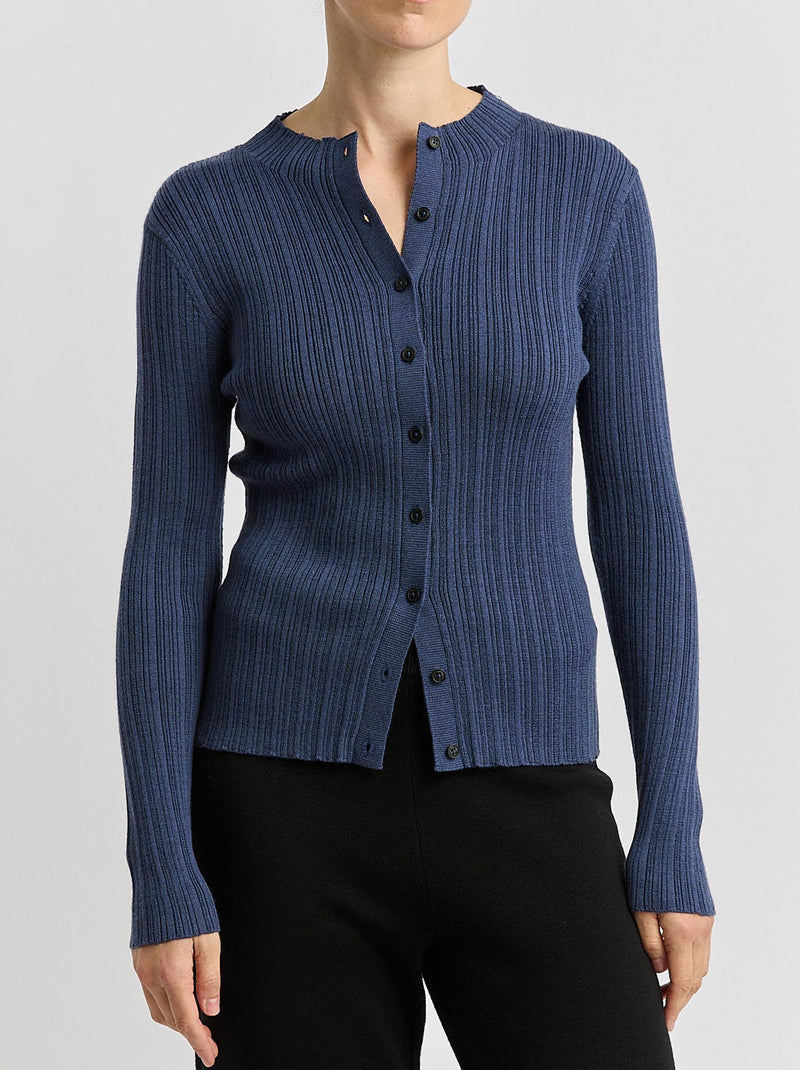 TOORALLIE VARIEGATED RIB CARDI