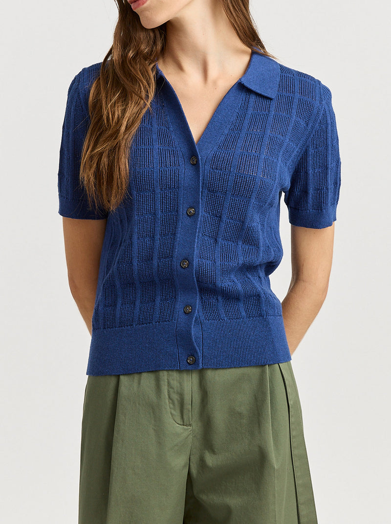 TOORALLIE OPEN STITCH BUTTON POLO