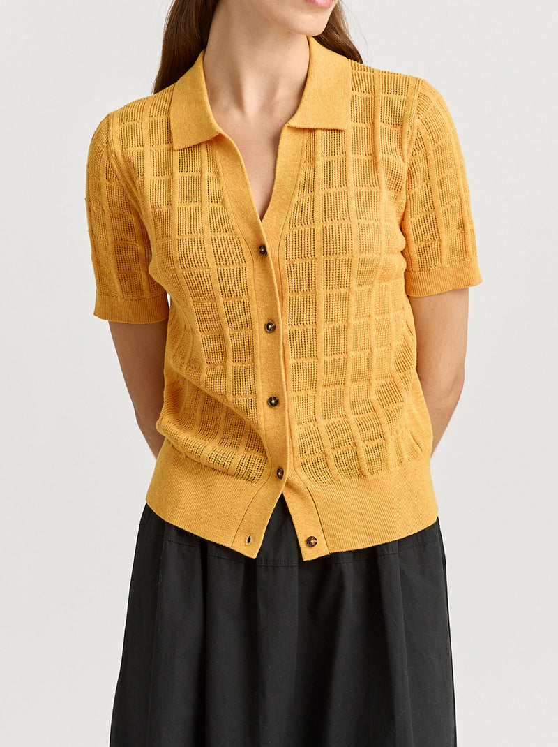 TOORALLIE OPEN STITCH BUTTON POLO