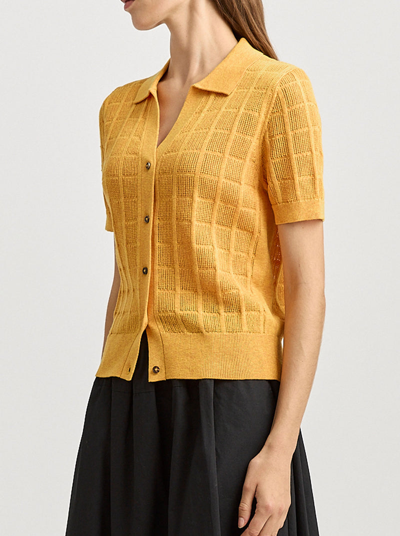TOORALLIE OPEN STITCH BUTTON POLO