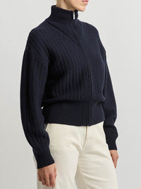 TOORALLIE GRID KNIT ZIP THROUGH