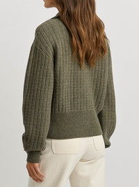 TOORALLIE GRID KNIT ZIP THROUGH