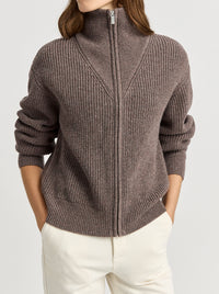 TOORALLIE ZIP THROUGH RIB KNIT