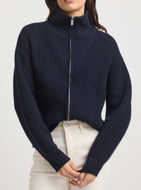 TOORALLIE ZIP THROUGH RIB KNIT