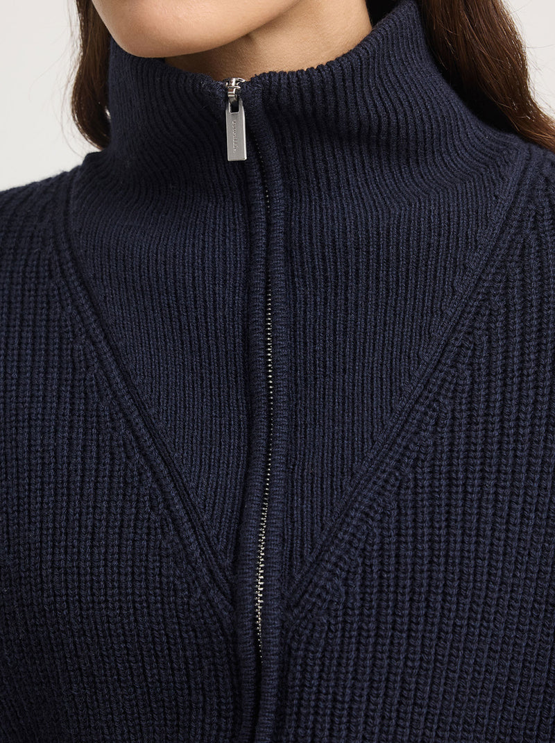 TOORALLIE ZIP THROUGH RIB KNIT