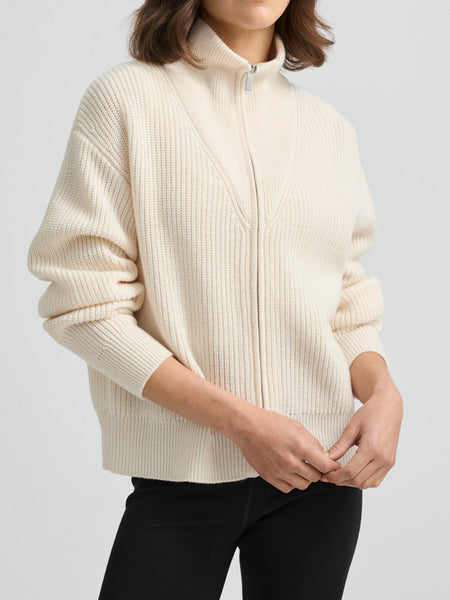 Toorallie Pin Stripe Funnel Knit - Oat
