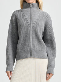 TOORALLIE ZIP THROUGH RIB KNIT