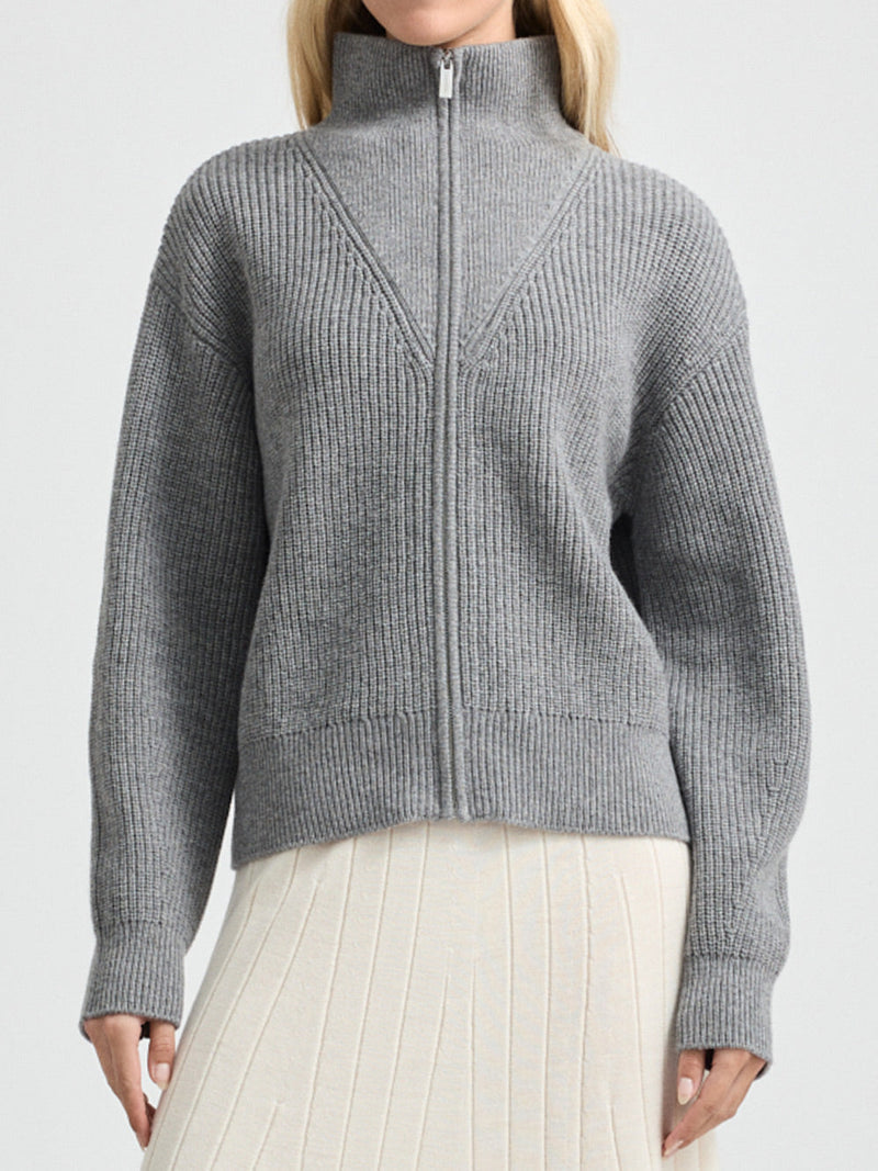 TOORALLIE ZIP THROUGH RIB KNIT