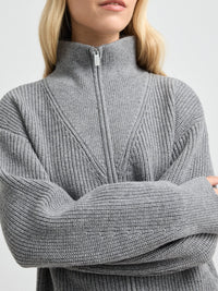 TOORALLIE ZIP THROUGH RIB KNIT