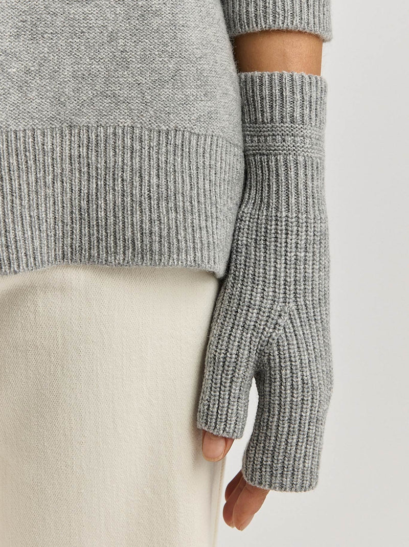 TOORALLIE FINE RIB OPEN MITTEN