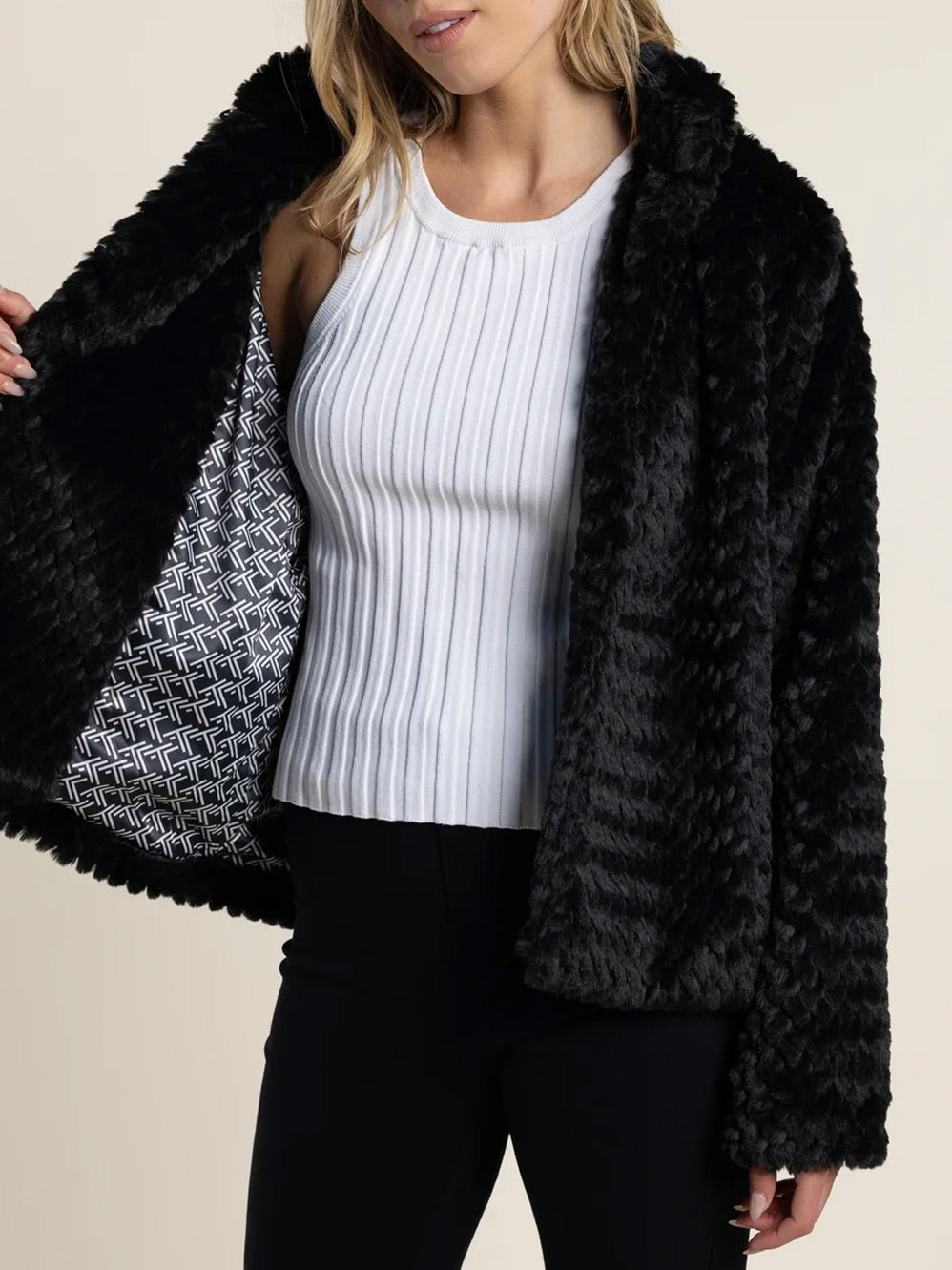 TWO-T'S TEXTURED FUR JACKET