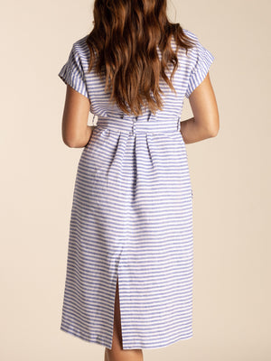 TWO-T'S STRIPE LINEN DRESS