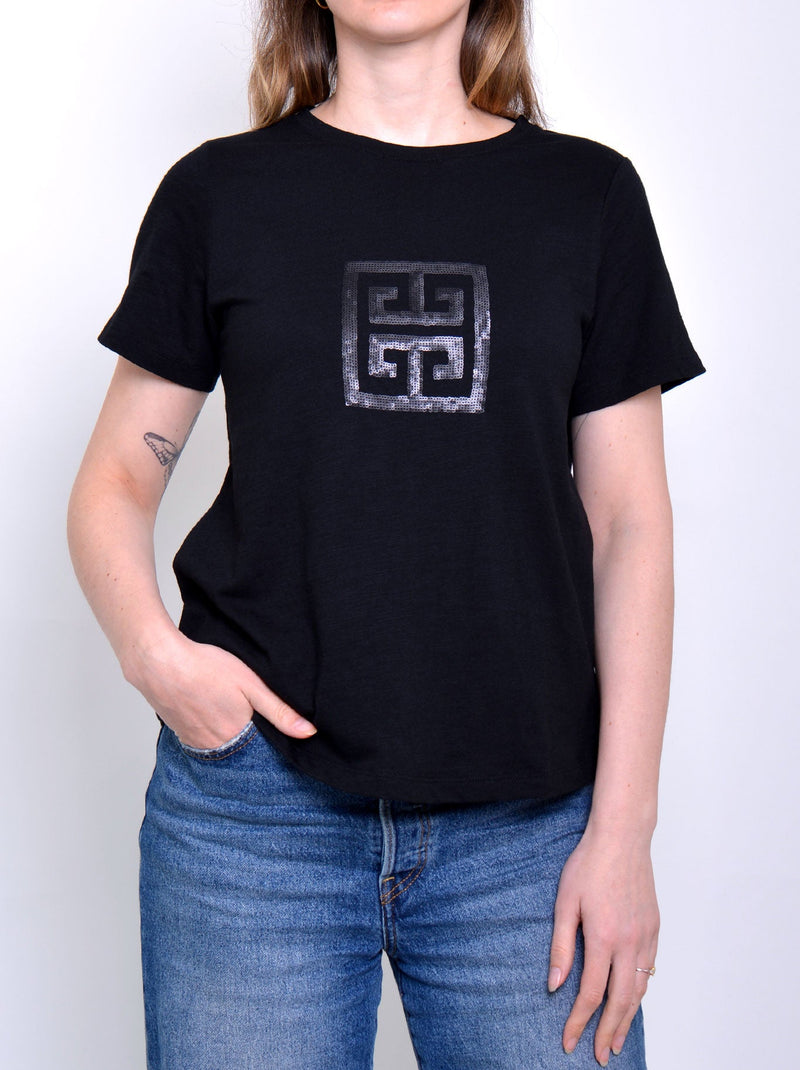 TWO-T'S SEQUIN SQUARE TEE
