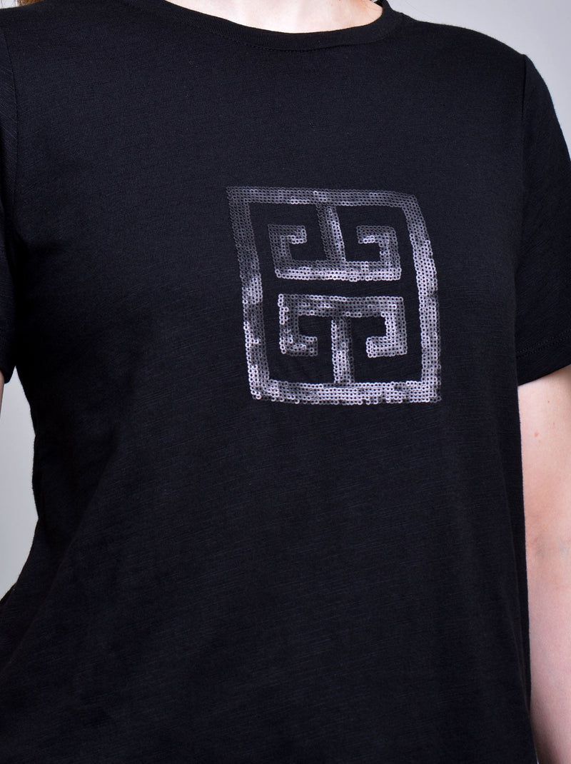 TWO-T'S SEQUIN SQUARE TEE