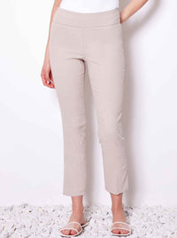 UP! SOLID TEXTURED JACQUARD ANKLE PANT