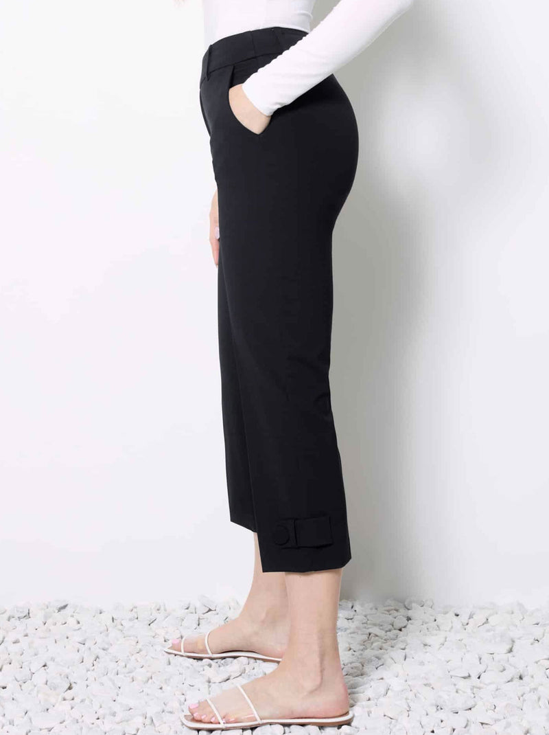 UP! SOLID COMPRESSION TAB DETAIL CROPPED PANT