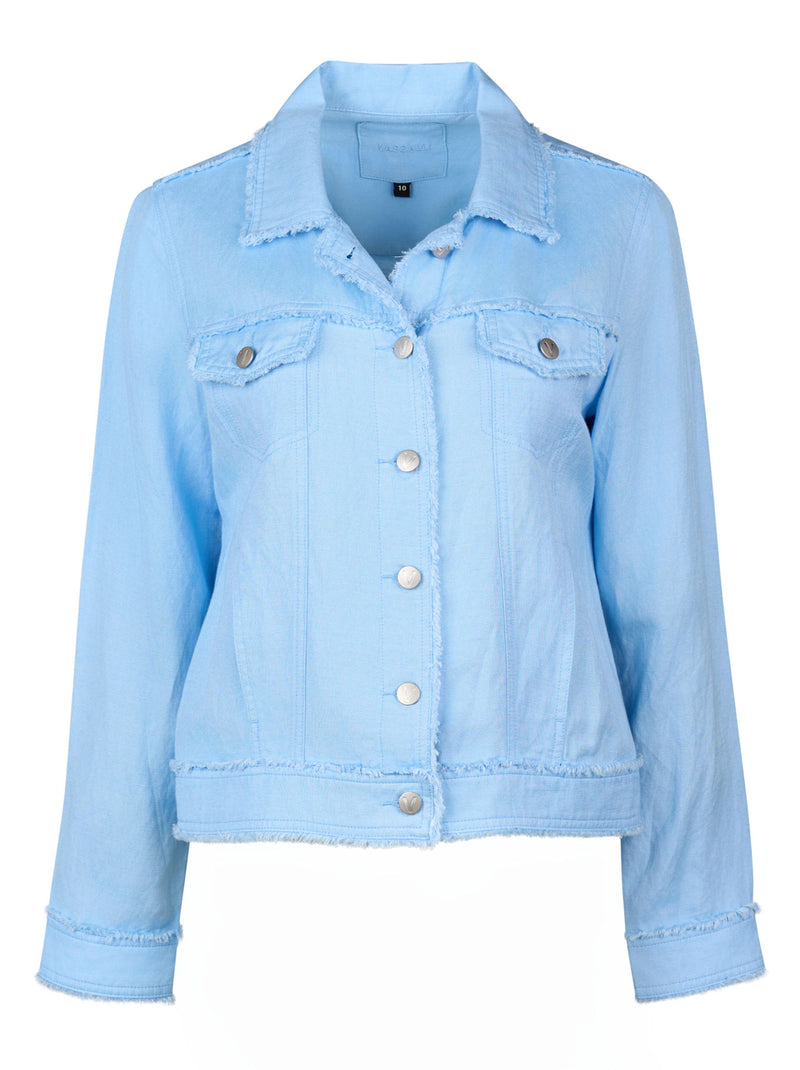 VASSALLI FRAYED LINEN JACKET