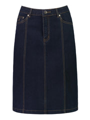 VASSALLI CONTRAST STITCH DENIM SKIRT