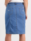 VASSALLI CONTRAST STITCH DENIM SKIRT