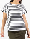 VASSALLI BOAT NECK TEE WITH SPLIT