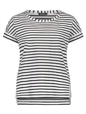 VASSALLI BOAT NECK TEE WITH SPLIT