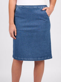 VASSALLI DENIM PULL ON SKIRT