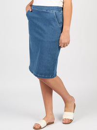 VASSALLI DENIM PULL ON SKIRT