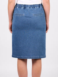 VASSALLI DENIM PULL ON SKIRT