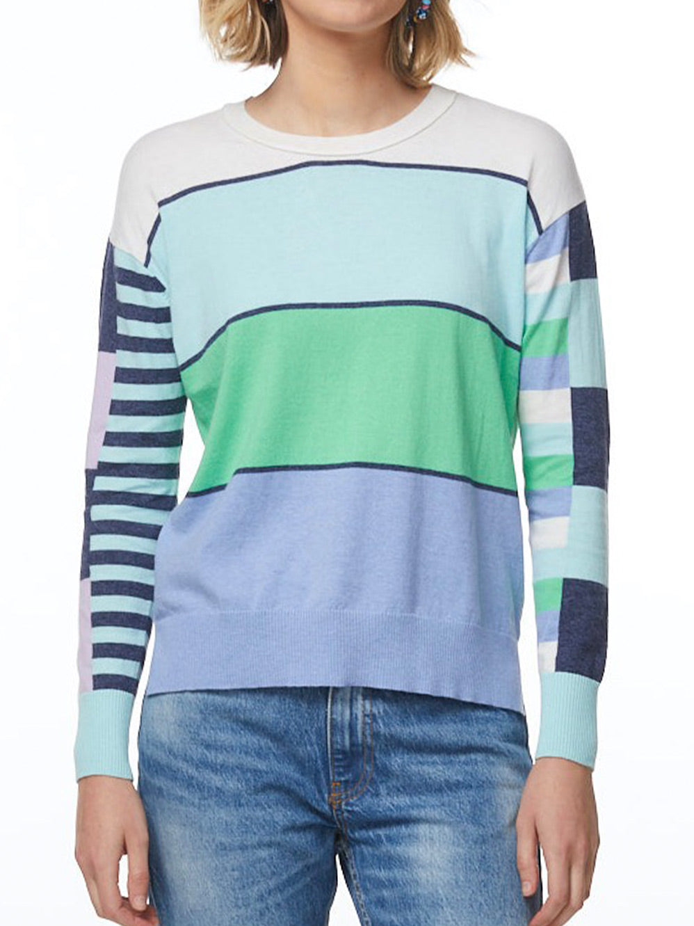 ZAKET & PLOVER COLOUR BLOCK STRIPE KNIT