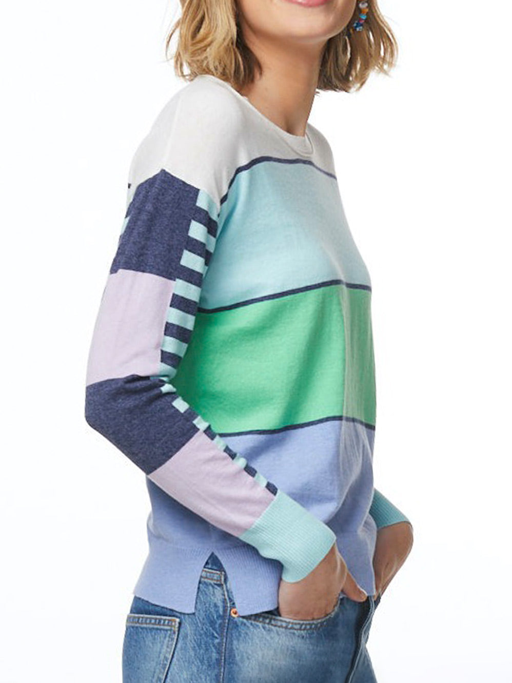 ZAKET & PLOVER COLOUR BLOCK STRIPE KNIT