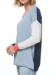 ZAKET & PLOVER VEE NECK COLOUR BLOCK