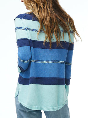 ZAKET & PLOVER VEE NECK COTTON STRIPE