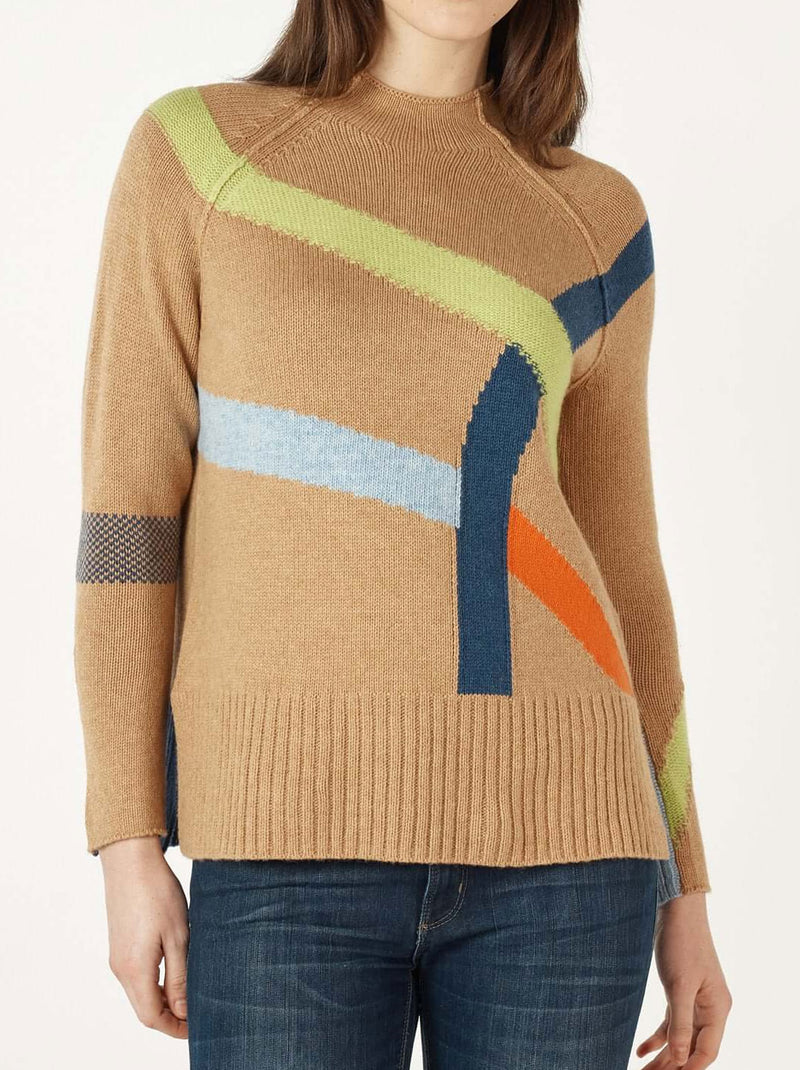 ZAKET & PLOVER ABSTRACT STRIPE KNIT