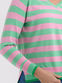 ZAKET & PLOVER ESSENTIAL STRIPE VEE KNIT