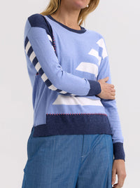 ZAKET & PLOVER HAND WORK INTARSIA JUMPER