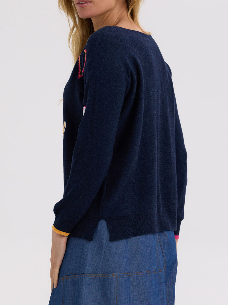 ZAKET & PLOVER INTARSIA HEARTS KNIT