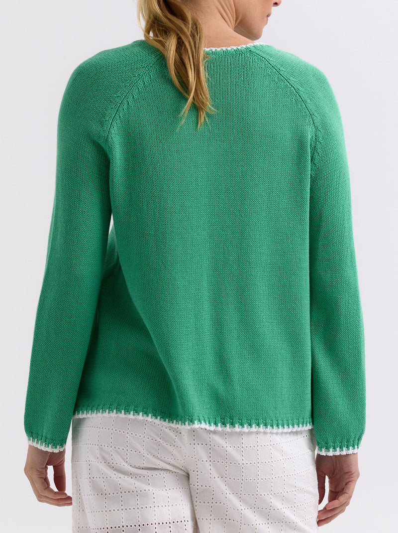 ZAKET & PLOVER HAND WORK TRIM A-LINE KNIT