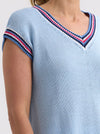 ZAKET & PLOVER STRIPE TRIM TOP