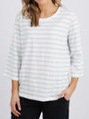 ELM AMELIE STRIPE 3/4 SLEEVE TOP