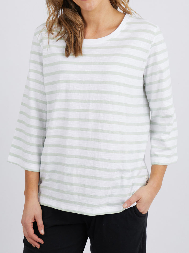 ELM AMELIE STRIPE 3/4 SLEEVE TOP