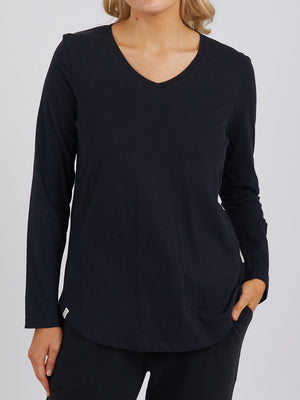 ELM PEACHY LONG SLEEVE V NECK TEE