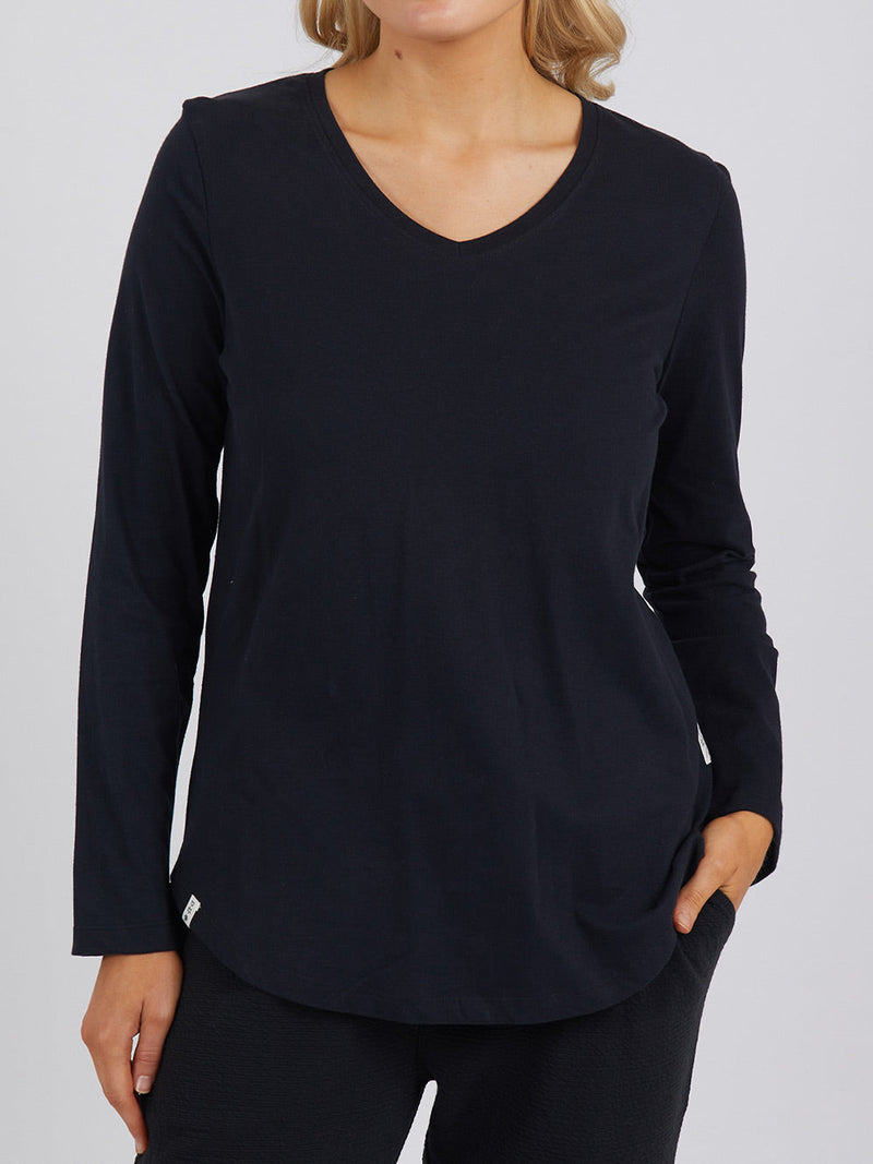 ELM PEACHY LONG SLEEVE V NECK TEE